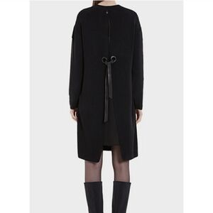 Rudsak Black Serna Knee Length Dress Leather and Voile Detail Size L